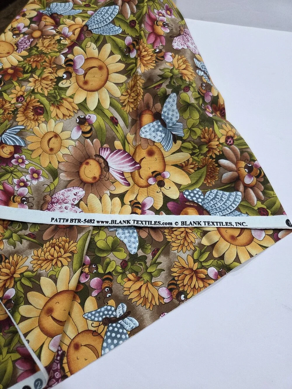 Blank Textiles Sunflower Garden Floral Fabric Panel - Yellow, Green, Blue